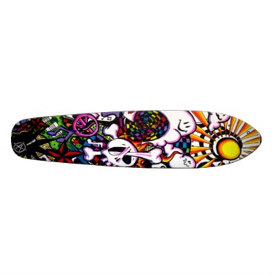 Funky Abstract Skate Deck by Akureiryuu