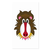 Funky Baboon Bookmark Business Card Template