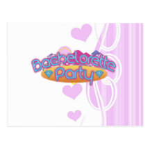 funky bachelorette wedding bridal shower party post card