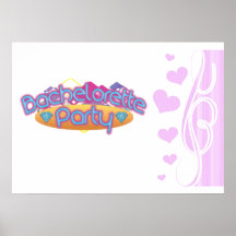funky bachelorette wedding bridal shower party posters