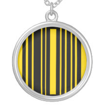 Funky black and yellow rectangles custom necklace