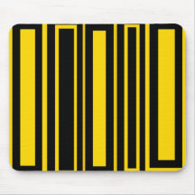 Funky black and yellow rectangles mouse pad