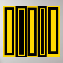 Funky black and yellow rectangles poster