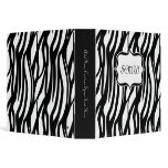 Funky Black/White Zebra Monogram Vinyl Binders