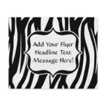 Funky Black/White Zebra Monogram flyers
