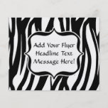 Funky Black/White Zebra Monogram Flyer Design