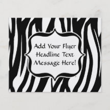 Funky Black/White Zebra Monogram Flyer Design