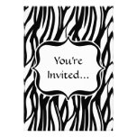 Funky Black/White Zebra Monogram Personalized Invitations