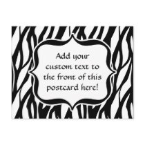 Funky Black/White Zebra Monogram Post Card