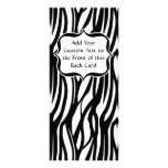 Funky Black/White Zebra Monogram rack cards