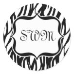 Funky Black/White Zebra Monogram stickers