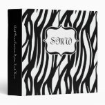 Funky Black/White Zebra Monogram Vinyl Binders