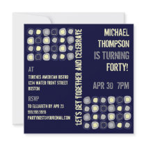 Funky Blocks Adult Birthday Party Invitation
