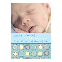 Funky Blocks Baby Photo Announcement