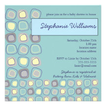 Funky Blocks Baby Shower Invitation