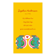 Funky Boy Loves Girl Cute Cartoon Profile Card / Business Card
