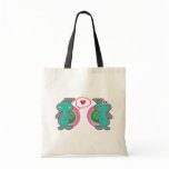 Funky Boy Loves Girl Fun Cute Custom Gift Tote Bag