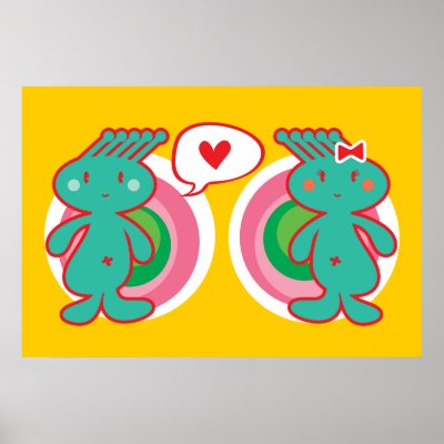 Funky Boy Loves Girl Poster by fat_fa_tin
