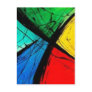 Funky Bright Abstract Art Painting Post Cards