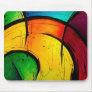 Funky Bright Colors Abstract Art Mouse Pad