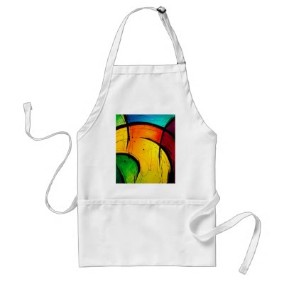Funky Bright Colours Abstract Art Apron by GroovyFinds