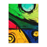 Funky Bright Colours Abstract Art postcards