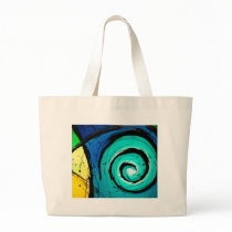 Funky Bright Swirls Abstract Art Painting Tote Bags