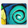 Funky Bright Swirls Abstract Art Painting Mouse Mats