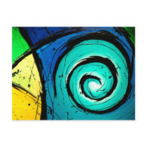 Funky Bright Swirls Abstract Art Painting