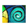 Funky Bright Swirls Abstract Art Painting Postcards
