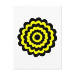 Funky bright yellow and black flower. postcard