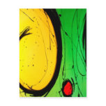 Funky Bright  Yellow & Green Abstract Art Post Cards