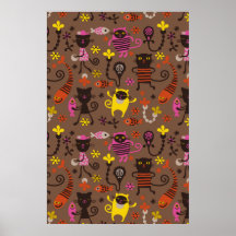 Funky cats poster