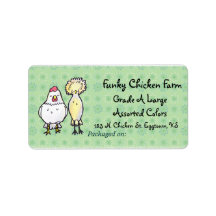 Funky Chickens Egg Label