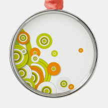 Funky circles on white christmas tree ornaments