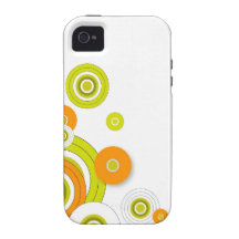 Funky circles on white iPhone 4/4S covers
