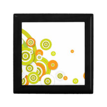 Funky circles on white jewelry box