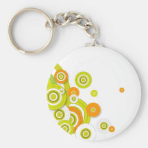 Funky circles on white key chains