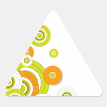 Funky circles on white sticker
