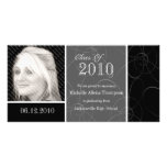 Funky Classic Black Swirls Graduation Photo Card