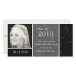 Funky Classic Black Swirls Graduation Photo Card