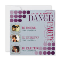 Funky Club DJ Dance Party w/ Photos Invitations