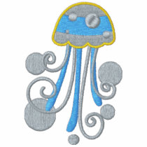 Funky cool Embroidered Jellyfish Jelly Fish Design