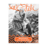 Funky Couple Save The Date Postcard - Orange