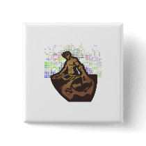 funky deejay vector design pinback button