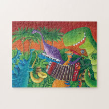 Funky Dinosaur Band Jigsaw Puzzle