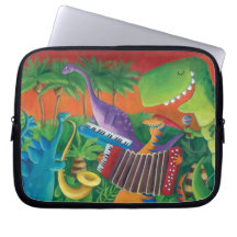 Funky Dinosaur Band Laptop Computer Sleeve