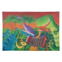 Funky Dinosaur Band Place Mat