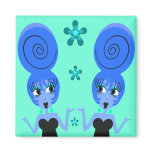 Funky Diva Twins Magnet