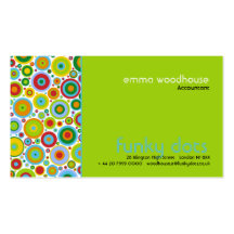 Funky Dots Green Business Card Templates